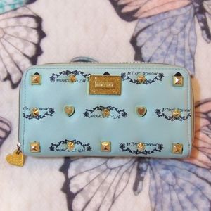 Studded Mint zip-around Betsey Johnson Wallet